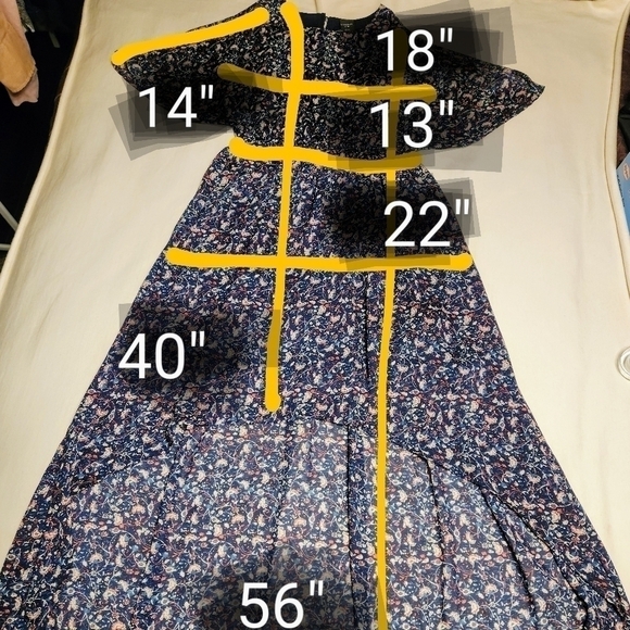 Ethereal By Paper Crane Floral Maxi Dress Navy Small - Picture 11 of 11